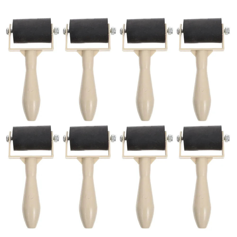 8Pcs 다이아몬드 드로잉 롤러 내마모성 롤러 휴대용 가정용 공예 도구 잉크 인쇄 스크랩북 고무 롤러