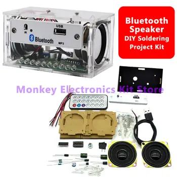White DIY Bluetooth Speaker Electronic Kit DIY Soldering Project Electronics Kit Teaching Practice Bluetooth Stereo Speaker Kit