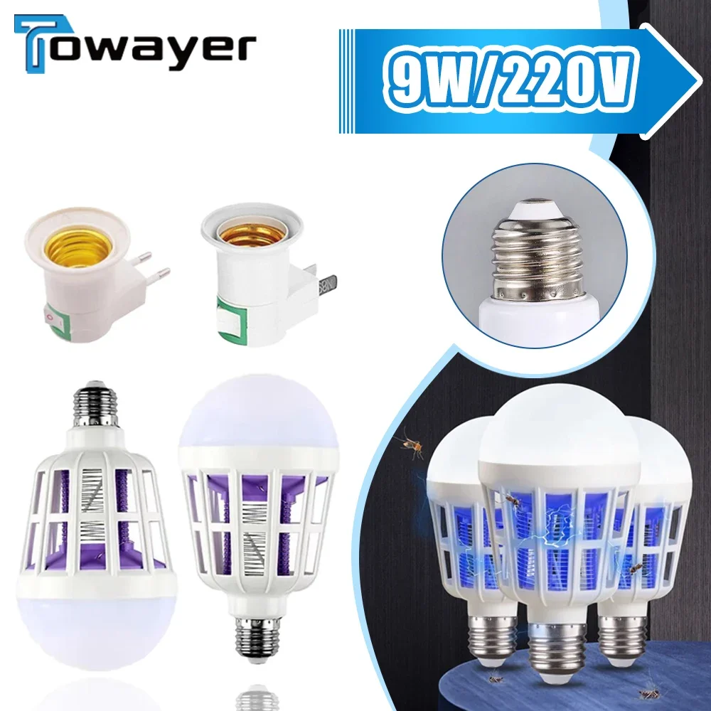 Lampadina 2 In 1 Led Mosquito Killer 9W 220V Lampadina Trappola Per Insetti Con Presa Indoor Outdoor Mosquito Killer Light Baby Night Light