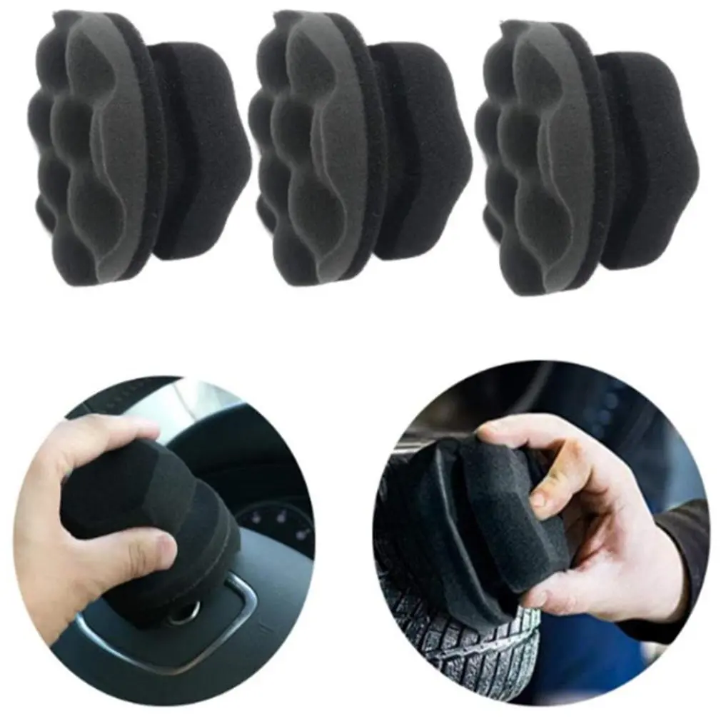 

3pcs 8cm Auto Accessories Tire Hex Grip Applicator Tire ShineDetailing Foam Sponge Tool Car Wash Tire Cleaner Wheel Cleaner Rim