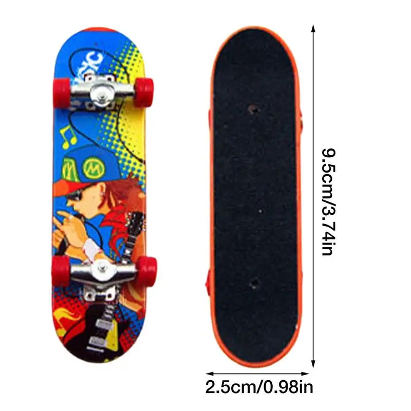 Mini Printed Mini Finger Skateboard Tech Truck Skateboards Alloy Stent Party Favors Gift Creative Flexible Finger Toy For Kids Finger Skateboard Toys Fingerboard Set