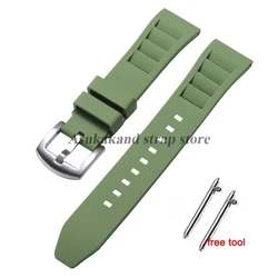 Silicone Watch Strap - Soft Waterproof Quick Release Rubber Watchband - 22mm (Green)