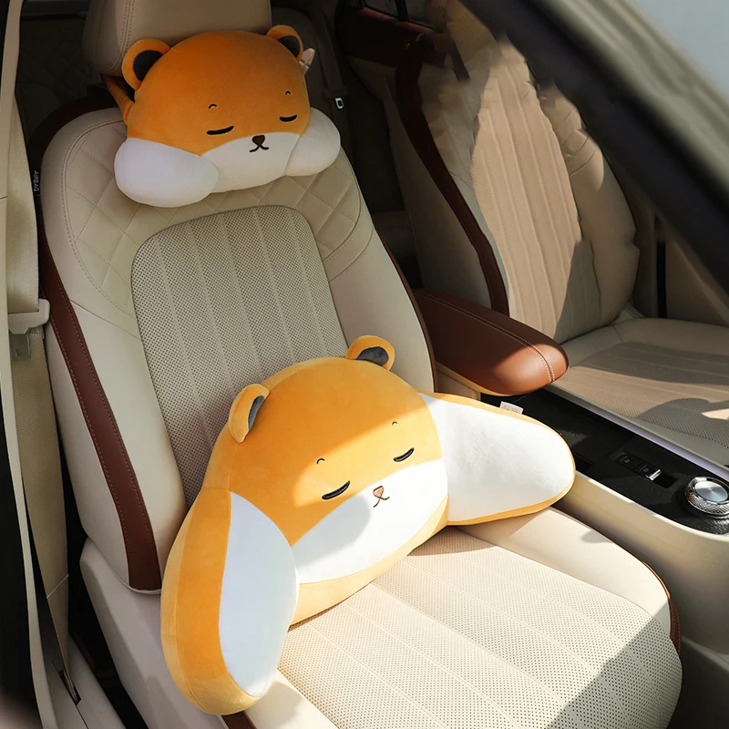 

Universal Cartoon Car Headrest Creative Neck Protection Pillow U-Shaped Pillow Lumbar Waist Support Car Waist Four Seasons