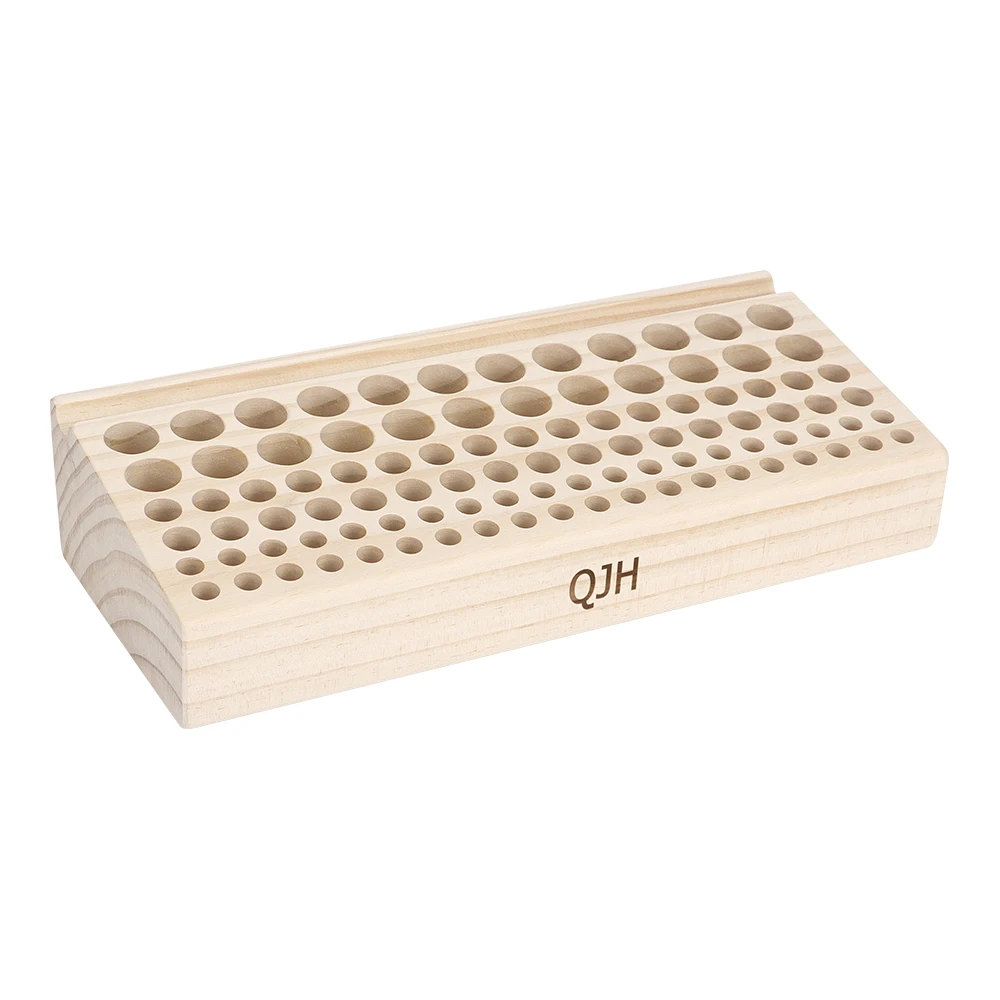 가죽 조각, 스탬핑, 절단 도구, DIY 공예품 보관을 위한 98개 구멍이 있는 1개의 나무 정리함, DIY 공예품 보관 랙 정리대