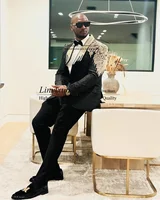 Fashion Men Suits Luxury Beaded Lapel Wedding Groom Tuxedo Customized Male Prom Blazer Dinner Party Ropa Hombre Marrige 1