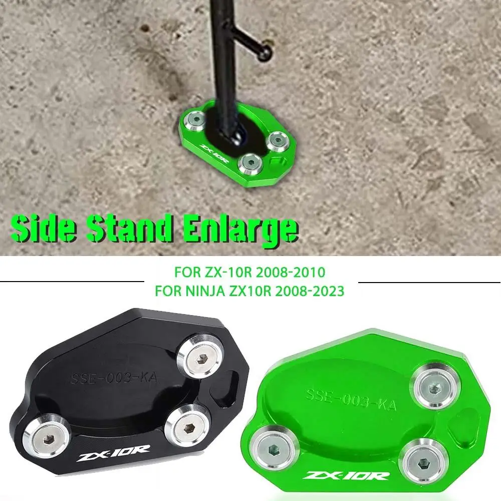 

ZX 10R For Kawasaki ZX-10R 2008-2010 Ninja ZX10R 2008-2023 2022 2021 Motorcycle CNC Side Stand Enlarge Kickstand Foot Pad ZX10 R