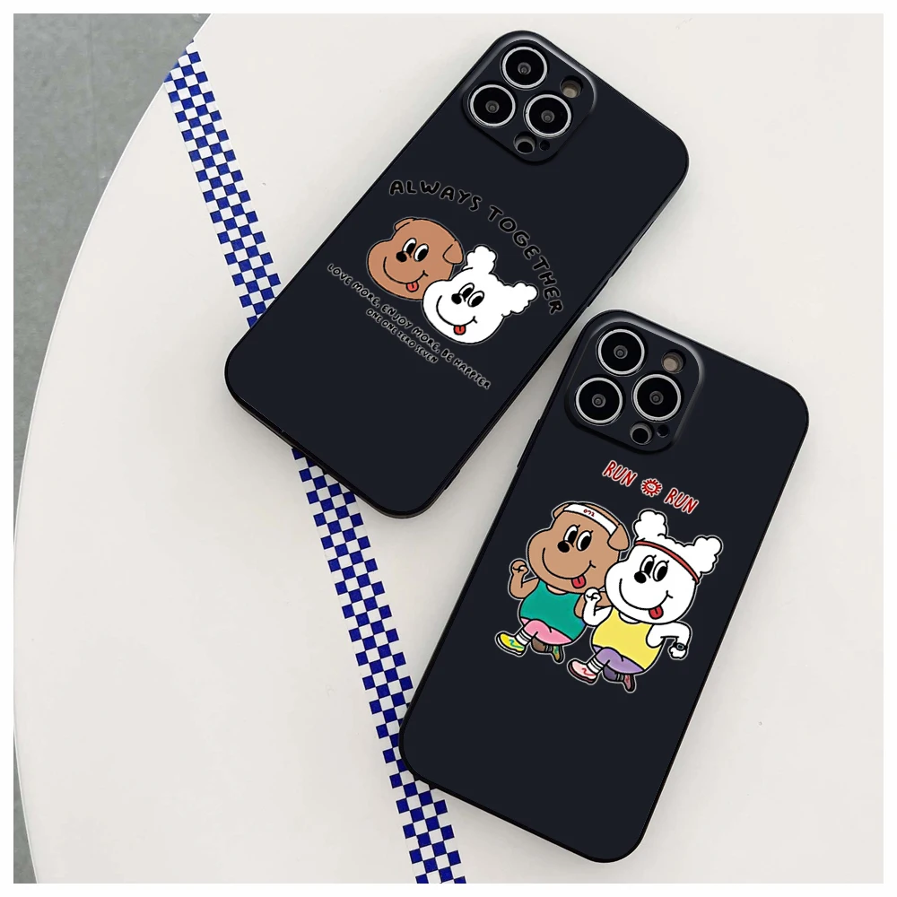 Per Iphone14 Pro Ins Corea Cute White Stripes Shorts Custodia Per Telefono Per Cani Per Iphone 13 14 Pro Xr Xs Se 13 Pro Iphone Cover Nere