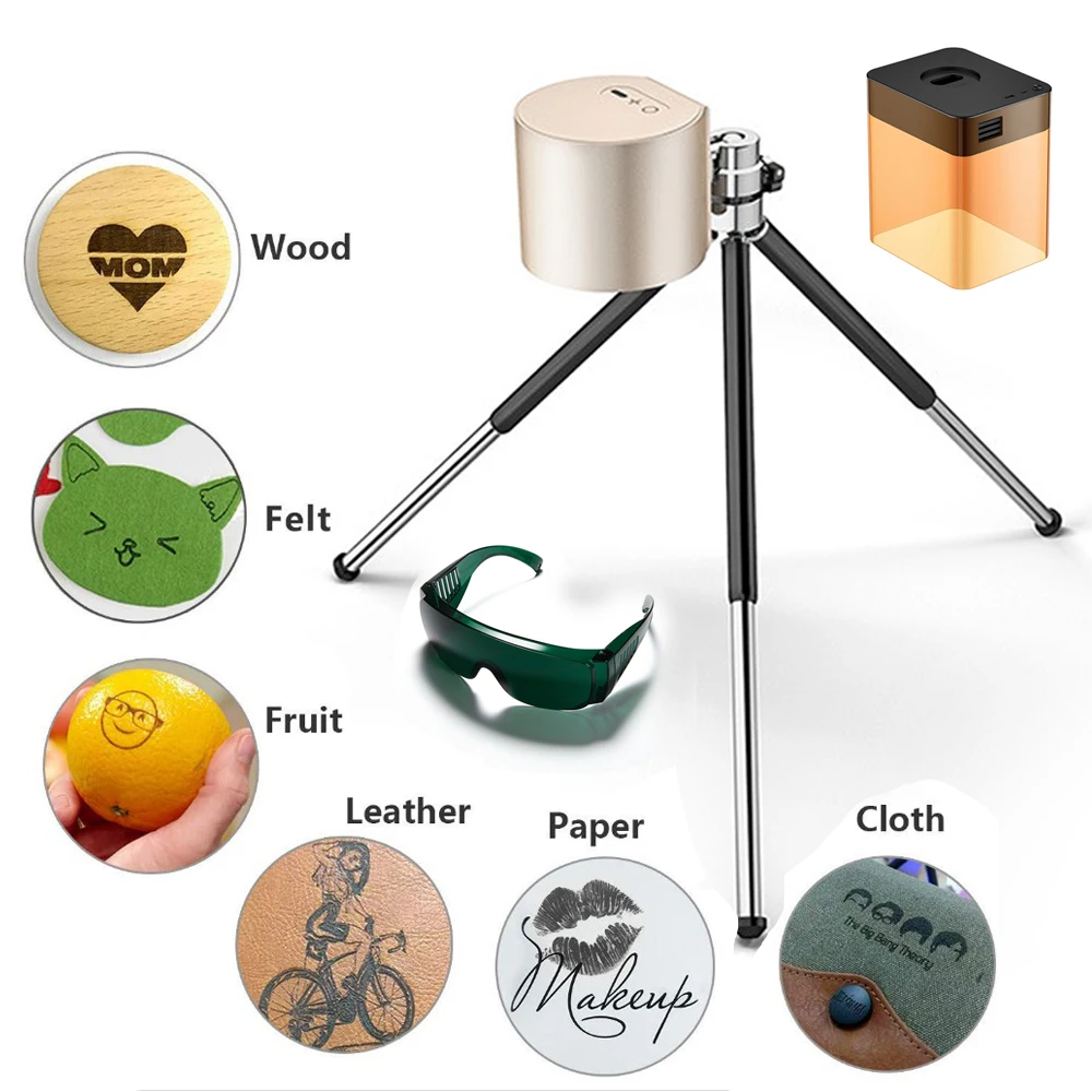 

Portable Laserpecker Laser Engraving Machine Kit 3D Printer Mini 1.6W Desktop Etcher Cutter Woodworker Laser Pecker Engraver