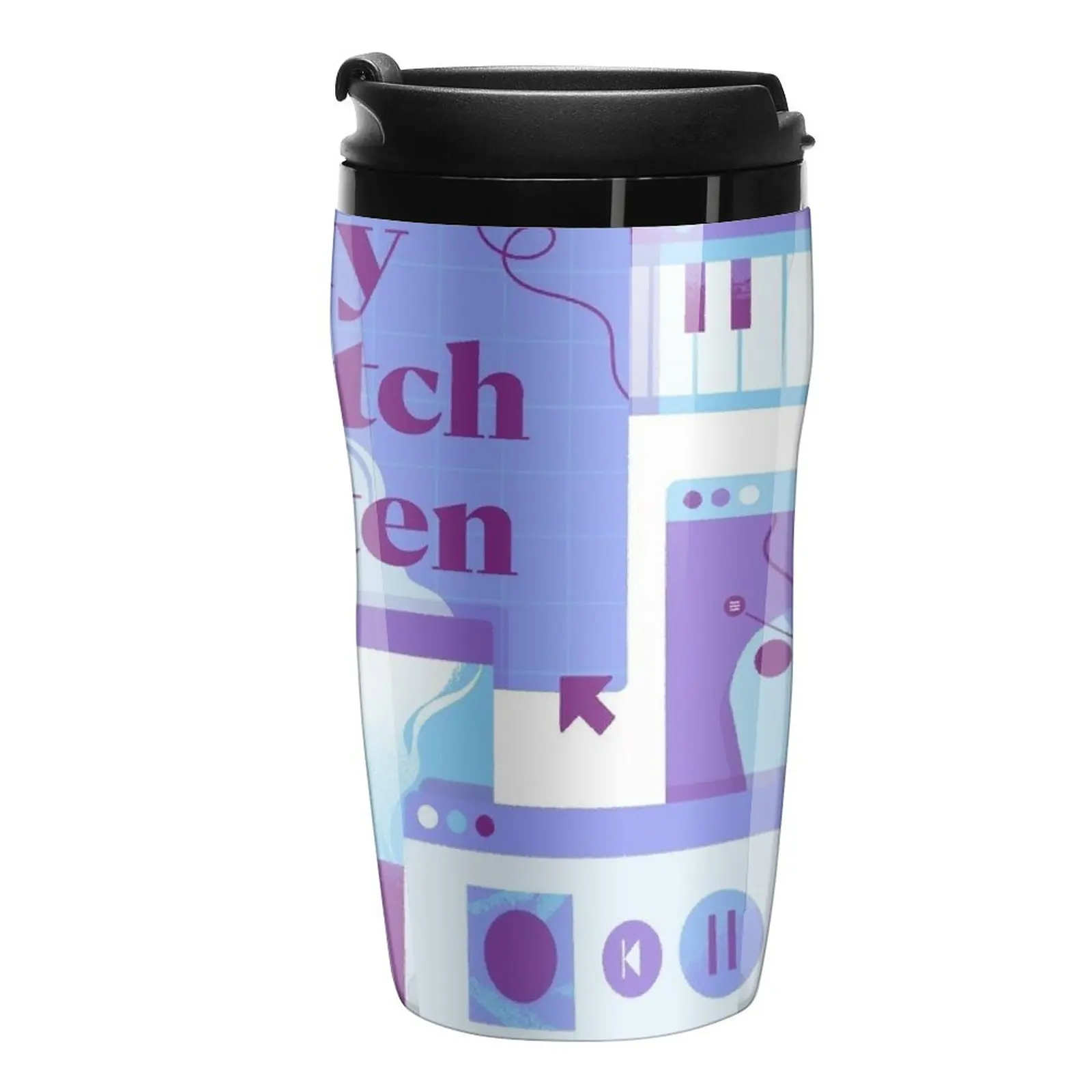 

New Vibe, Watch, Listen Travel Coffee Mug Pretty Coffee Cup Elegant Coffee