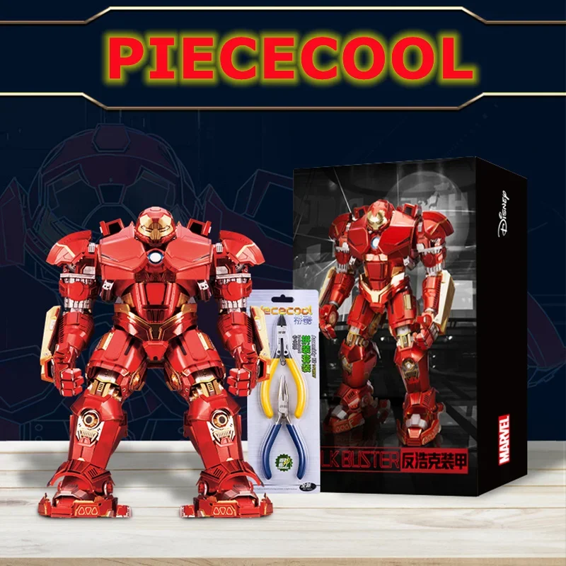 Piececool Marvel Genuine Iron Man Hulkbuster Armor 3D Metal Puzzle Assembly Model Action Figures Decoration