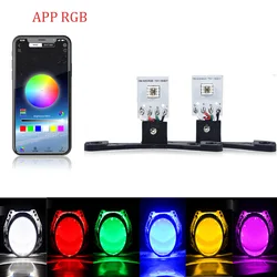 Illuminate Your Ride: Dynamic RGB LED Devil Eye Headlights with Bluetooth Control (APP RGB)
