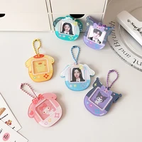 Kawaii Cartoon Kuromi My Melody Acrylic Card Holder Cute Cinnamoroll Pochacco Girls Idol 1-Inch Photo Storage Pendant Card Clip 2