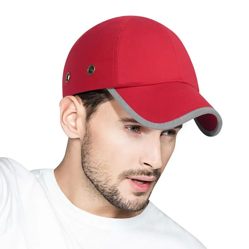 Motorcycle Baseball Caps Reflective Breathable Baseball Hat ABS Inner Shell Lightweight Anti-collision Hat Reflective Head