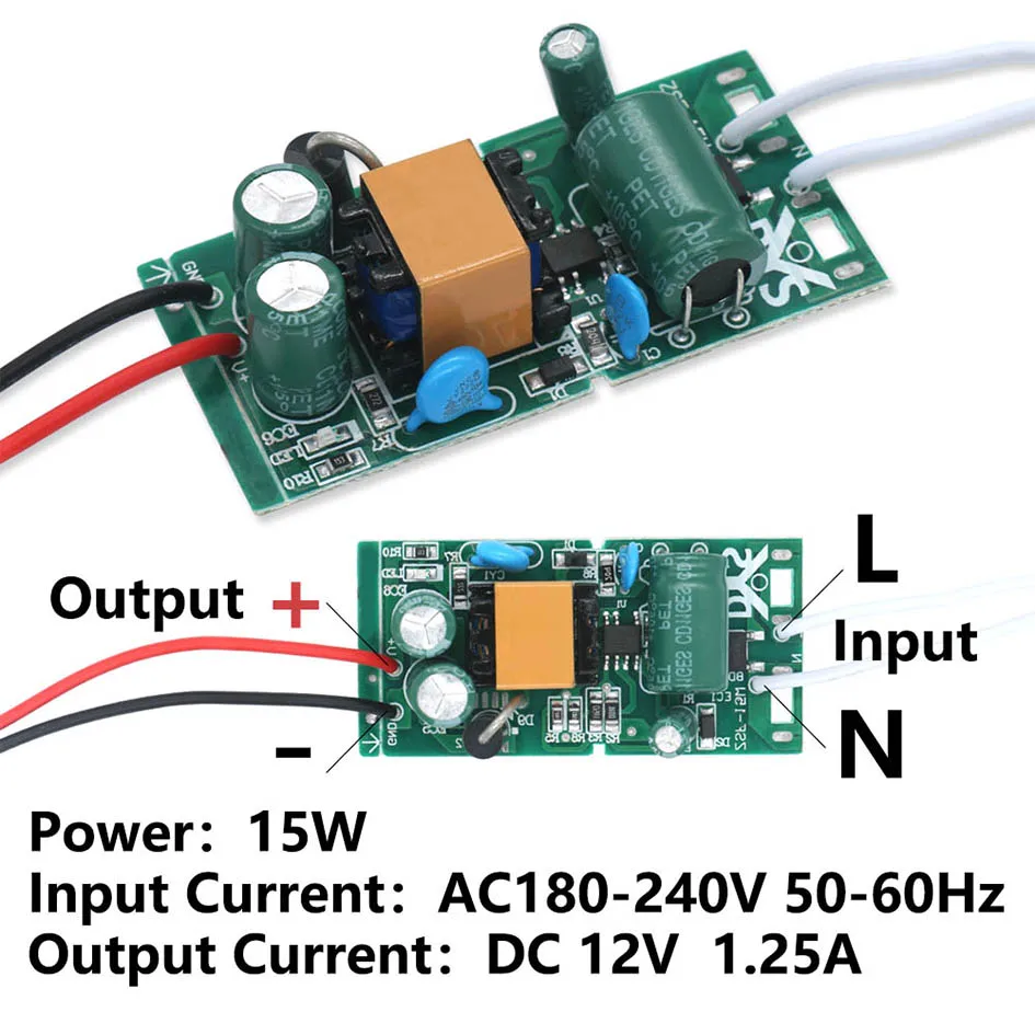 6W 15W 36W 48W AC 220V Led-lampe Treiber DC 12V Beleuchtung Transformator Konstante Spannung Power Unit Gerät Auf PCB Für LED Streifen Licht – Detail 4