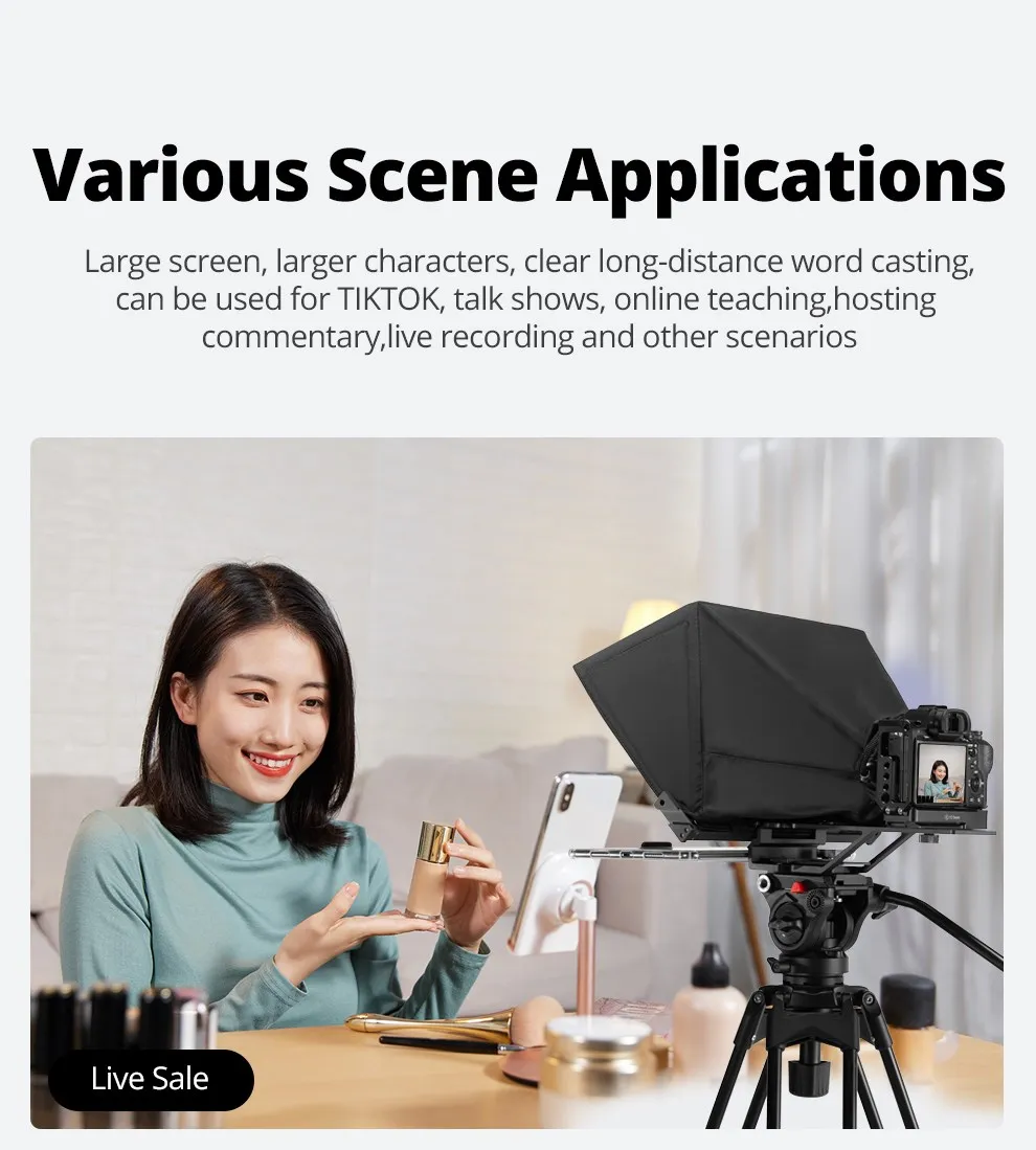 T14 Big Screen Teleprompter Professional Interview Foldable Camera Teleprompter,