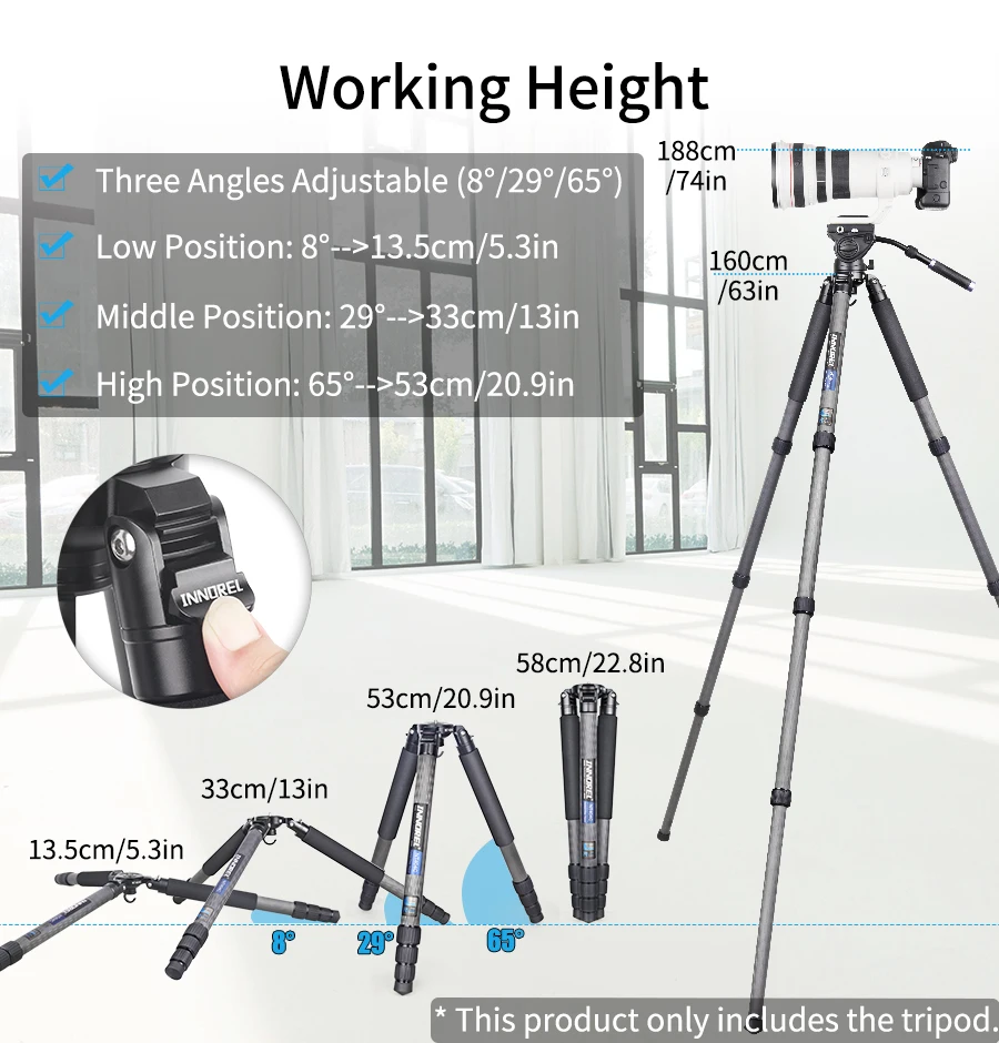 NT404C Professional Heavy Carbon Fiber Camera Tripod Super Stable Top Bird Watch