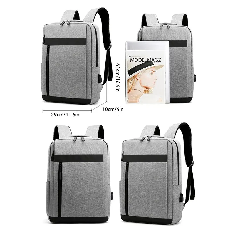 Zakelijke Laptop Rugzak Grote Capaciteit Multifunctionele Usb Opladen Waterdichte Film Backbag Casual Schoudertas Voor Mannen