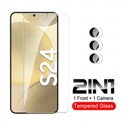 4-in-1 Tempered Glass Camera and Screen Protector for Samsung Galaxy S24 Series (1Glass 1Lens)