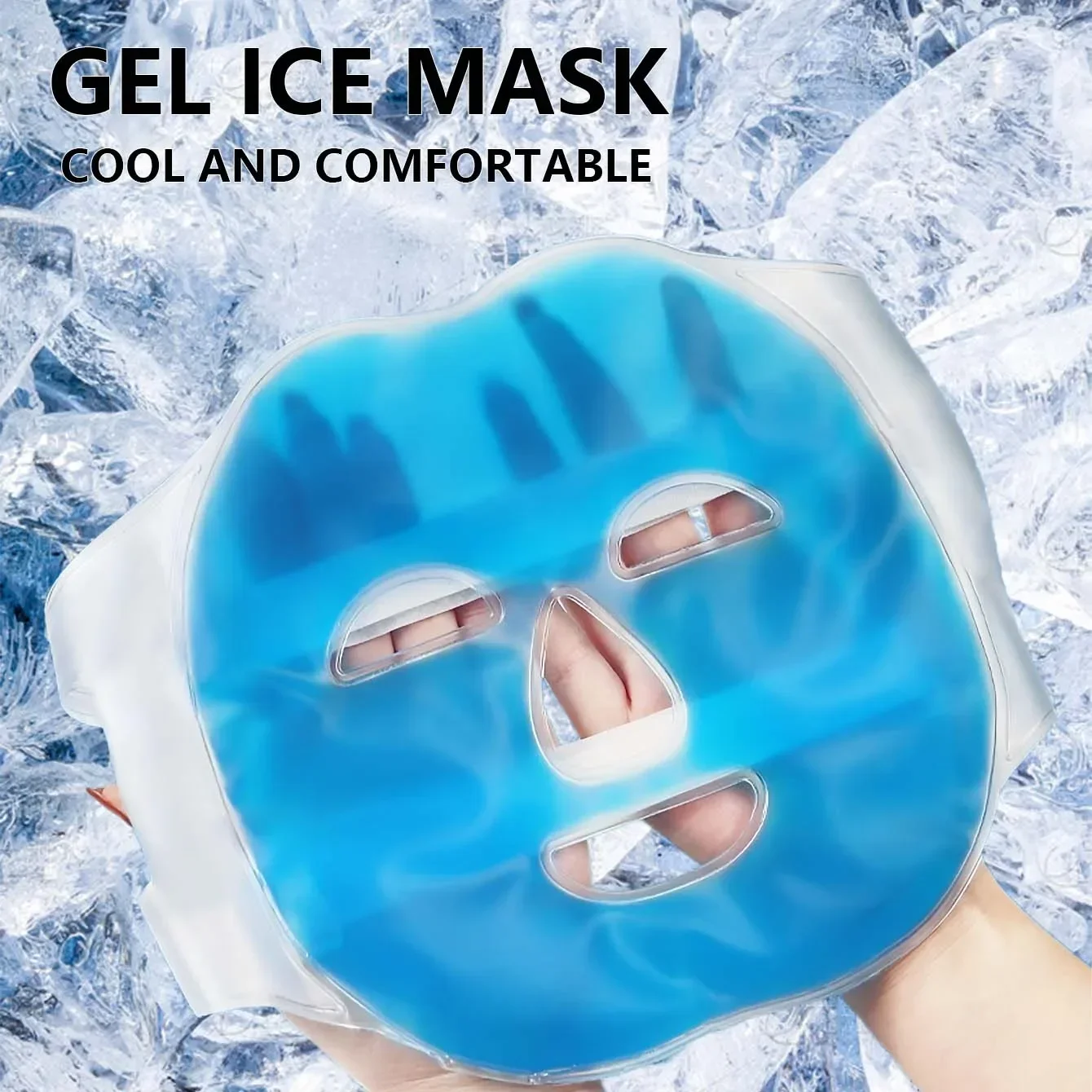 Cold Face Eye Mask Ice Pack Reduce Face Puffy, Dark Circles, Gel Beads Hot Heat Cold Compress Pack Face SPA for Women Sleeping