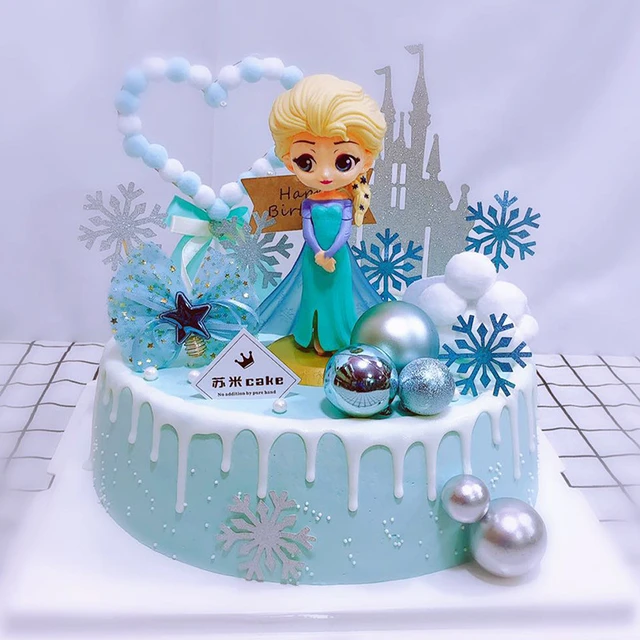  25 decoraciones para tartas de princesa de hielo, decoración de  cupcakes de princesa Elsa Anna para niñas y niños, suministros de fiesta de  cumpleaños : Comida Gourmet y Alimentos