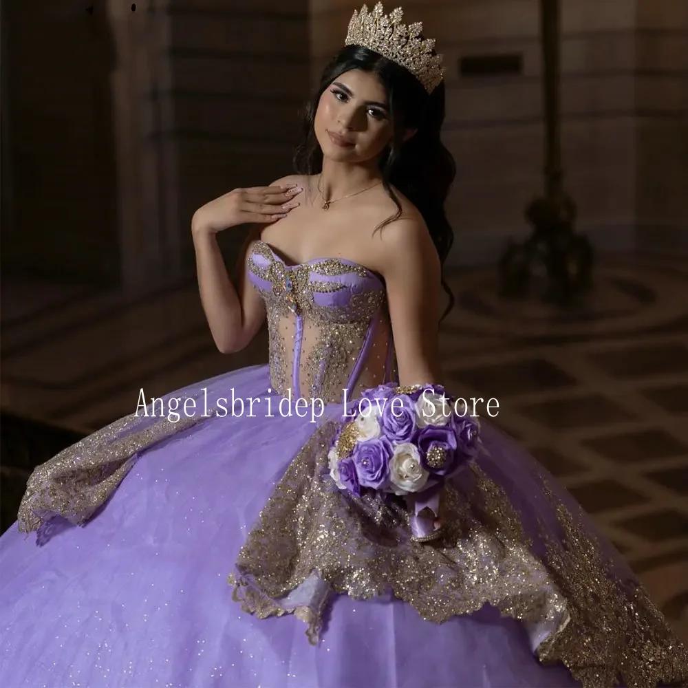 green emerald velvet dress Magenta and Gold Off-Shoulder Quinceañera Ball Gown with Glitter Appliqué  GL3548 main image 1
