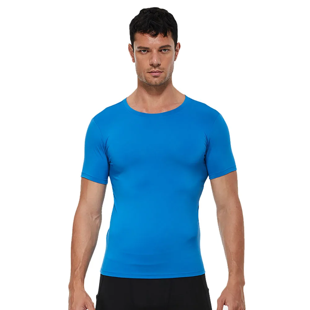 

Men Compression Dry Fit T Shirt Sports T-shirt Gym Fitness Clothing Exercise Bodybuilding Training Running Solid Shirt Rashguard