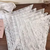 INS Lace Floral Embroidered Triangle Hair Scarf Bohemia Headscarf Sweet Kerchief Hair Accessories Women Travel Photo Headband - Image 5
