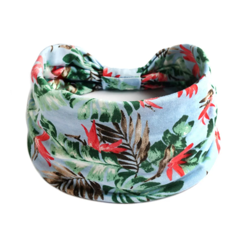Boho Floral Stretch Headband for Women - Non-Slip Knot Hair Scarf