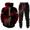 Autumn Men Animal Wolf Hoodie Printed Male Autumn Casual Sweatshirt Sweatpants Pullover Men Tracksuit Set Men's Clothing Suit 3