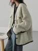 CHIC VEN Fashion Women's Wool Coat Single Breasted Vintage Jacket V-Neck Office Lady Overcoat Female Tops Spring Autumn 2023 3
