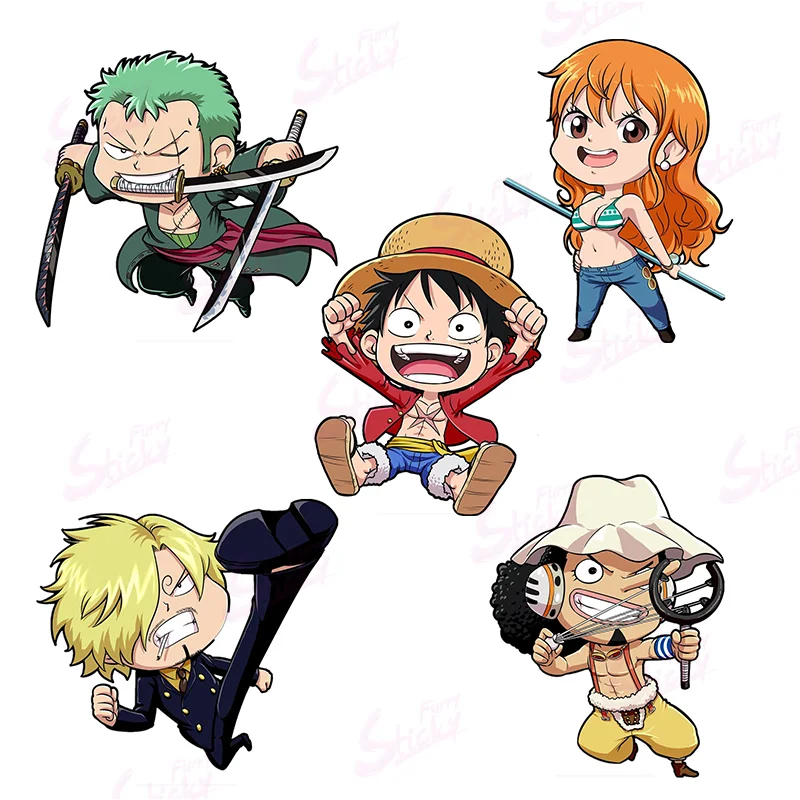 Cute-ONE-PIECE-Sticker-Luffy-Nami-Car-Sticker-Waterproof-Sunscreen