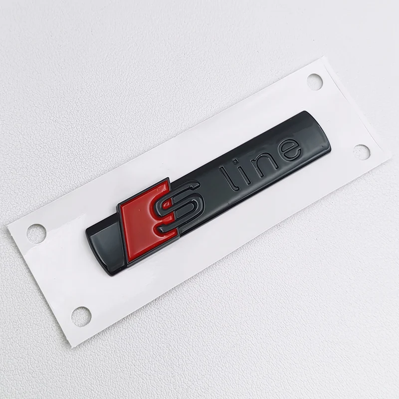 3D ABS Black S Line A1 A2 A3 A4 A5 A6 A7 A8 Logo Emblem Auto Badge Trunk Decal For Audi Sline Car Fender Sticker Accessories