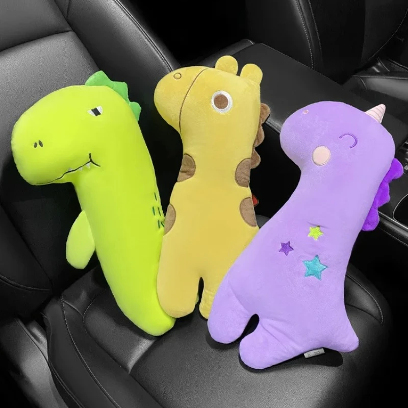 Car Safety Belt Cover Baby Seat Belt Protector Neck Cushion Head Support Unicorn Pillow