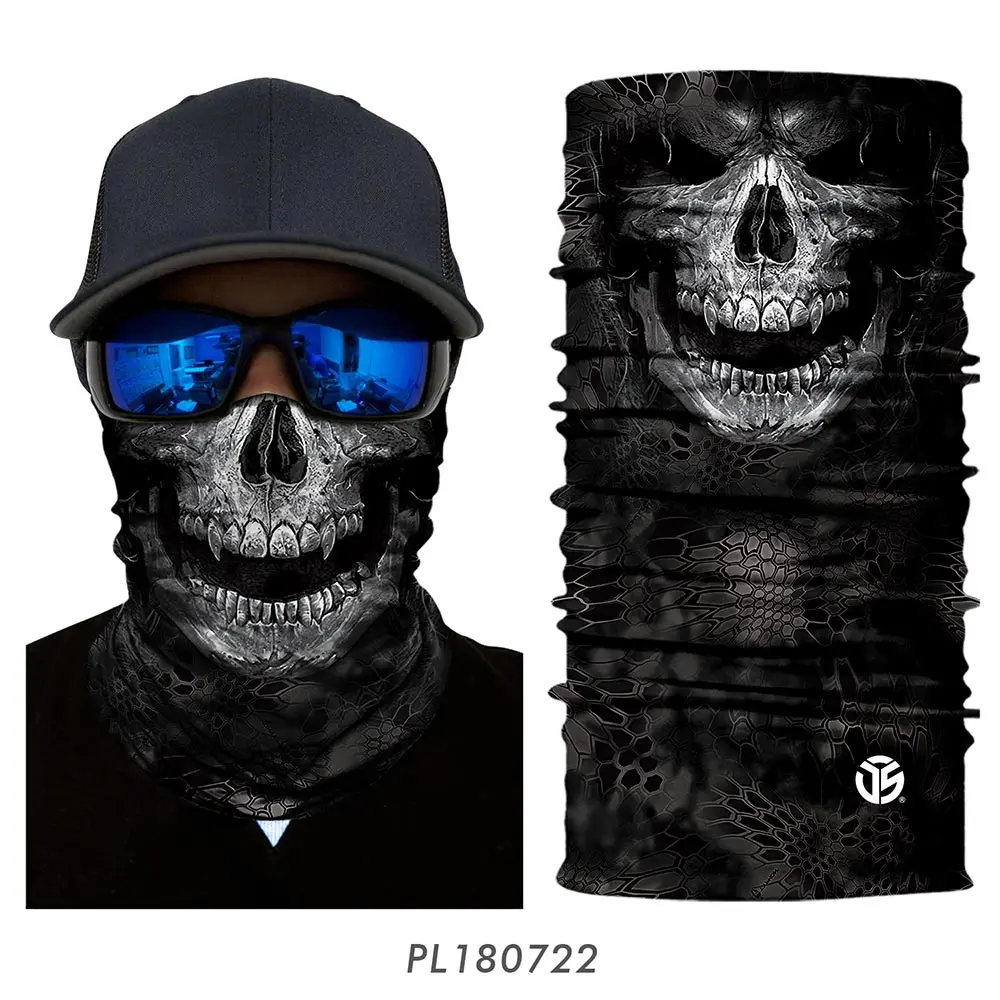 3D Seamless Multifunction Magic Comic Characters Tubular Skull Shield Face Guard Headband Bandana Headwear Ring Head Scarf Men 