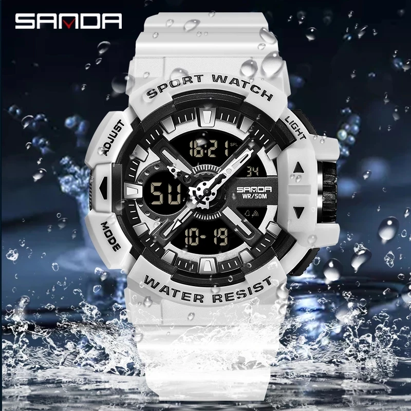 SANDA 2023Top Brand Luxury Military Men's Watches 50M Waterproof Wristwatch Quartz Watch for Men Clock relogio masculino 3128