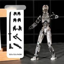 Dynamic 3D Printed Multi-Jointed Robot Doll Action Figure Set - Handmade Assembly Anti-stress Toy (Transparent)