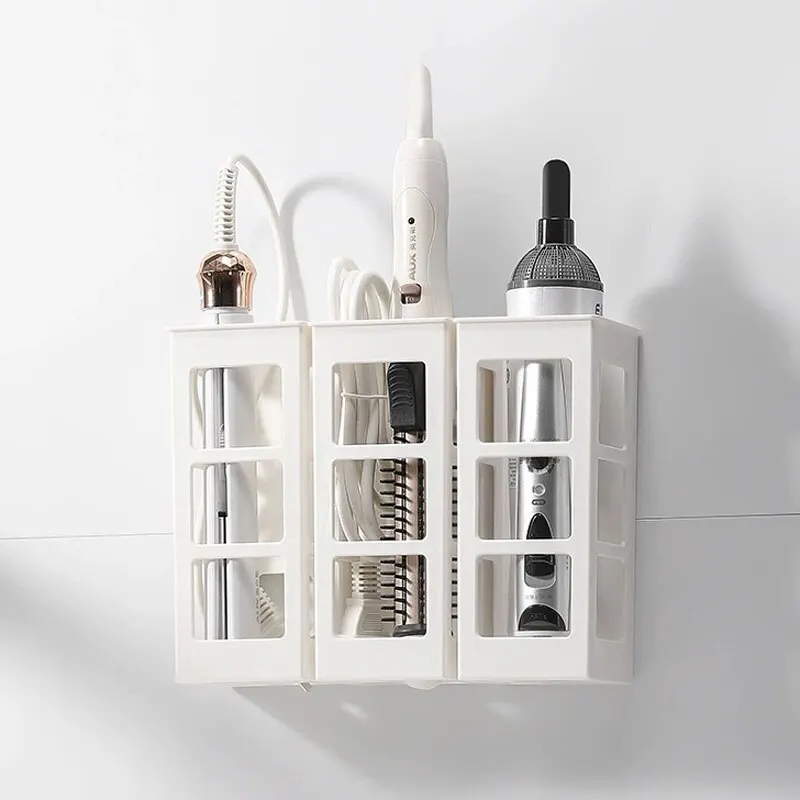 Curling Iron Storage Rack Bathroom Washstand Perforation-free Wall-mounted Storage Rack Bathroom Dormitory Wall