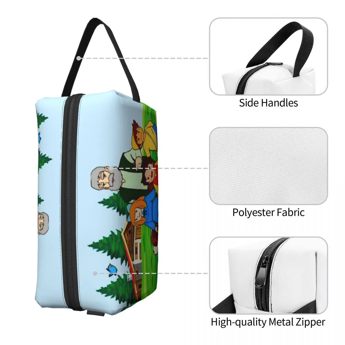 Custom Heidi Peter And Grandpa Family Travel Cosmetic Bag Alps Mountain Anime Makeup Toiletry Ladies Beauty Storage Dopp Kit 3