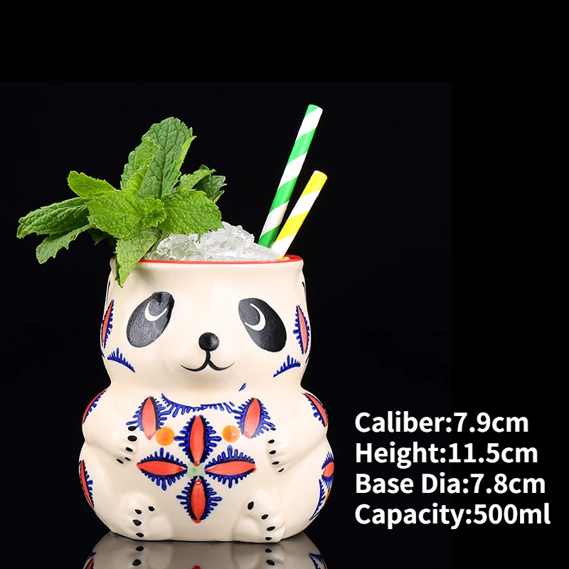 Hawaiian Ceramic Tiki Mug - Creative Cocktail Cup and Halloween Bar Gift