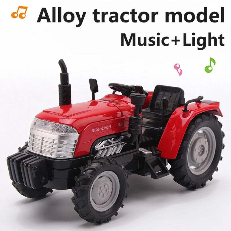 

Big Mac Super High Simulation Tractor Alloy Model Metal Engineering Car Model Gift Collection Display Sound Light Retro Tractor