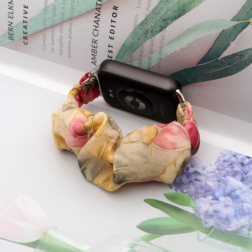 Elastic Dressy Bracelet for Smartwatch - Stylish Scrunchie Stretchy Watchband for Women