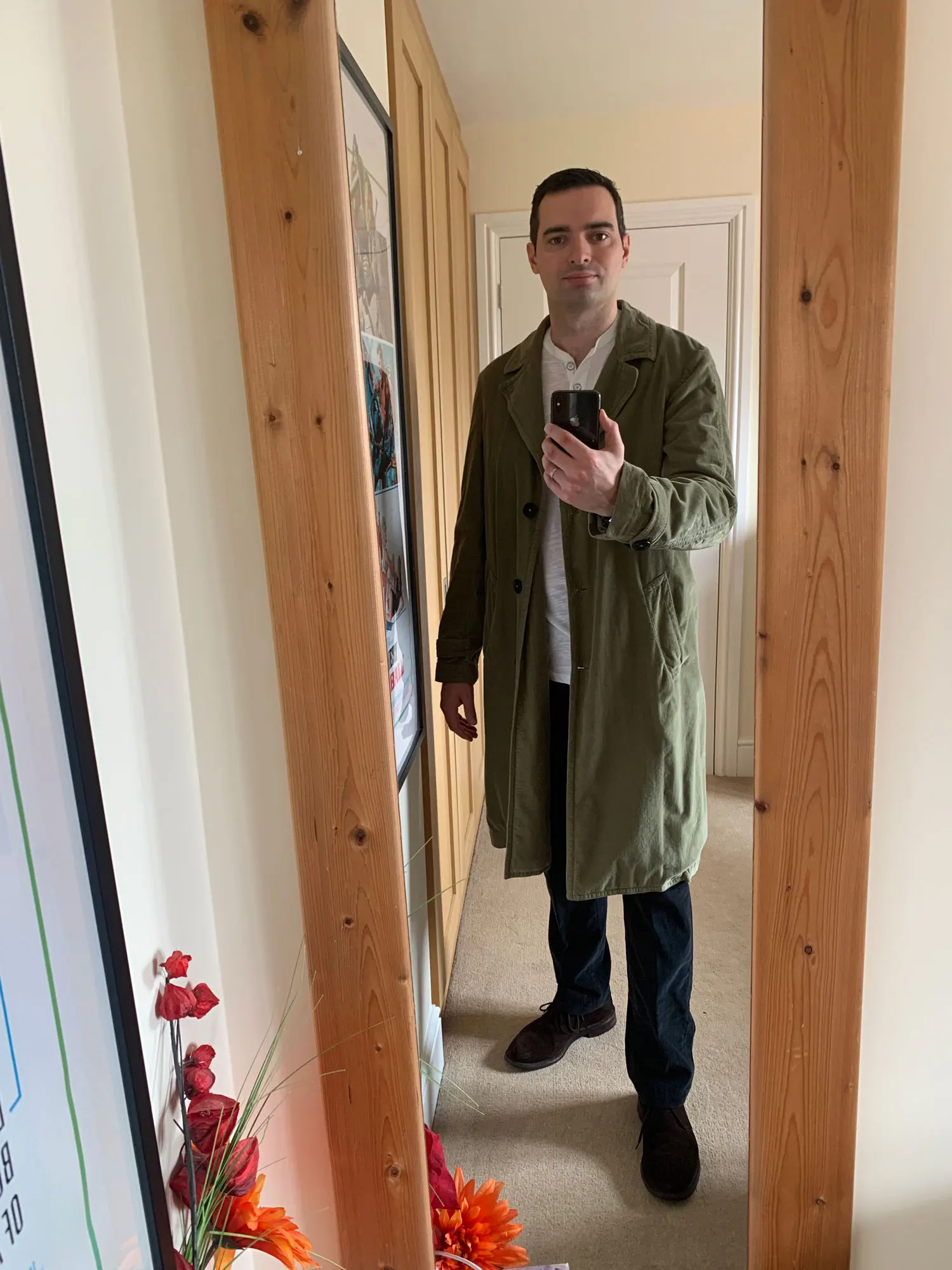 

Movie No Time to Die Medium and long corduroy jacket British retro spring and autumn slim trench coat striped velvet coat men