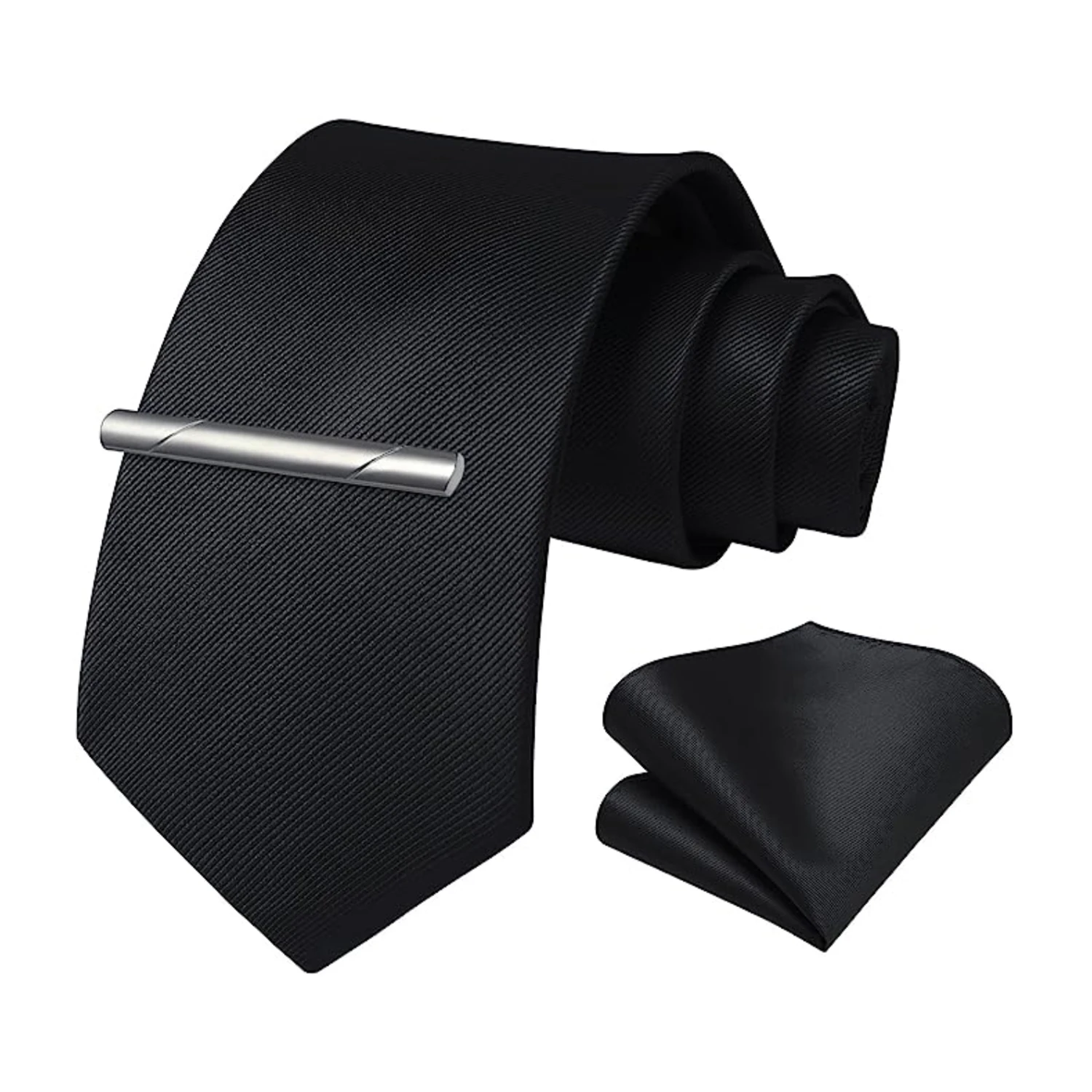 JEMYGINS Solid Green Blue Men Fashion Necktie Handkerchief tie clip for Tuxedo Accessory Classic Silk Luxury Tie for Man Gift neck tie tie clip