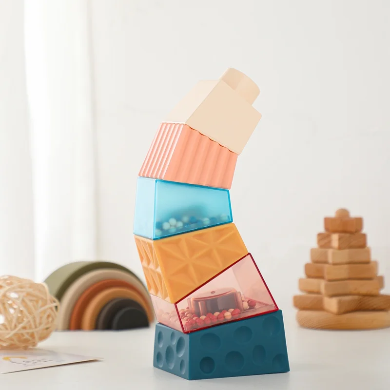 

Montessori Irregular Block Stacking Toys Baby Building Curved Stacking Toy for Kids Arch Educational Game Balance Block Gift