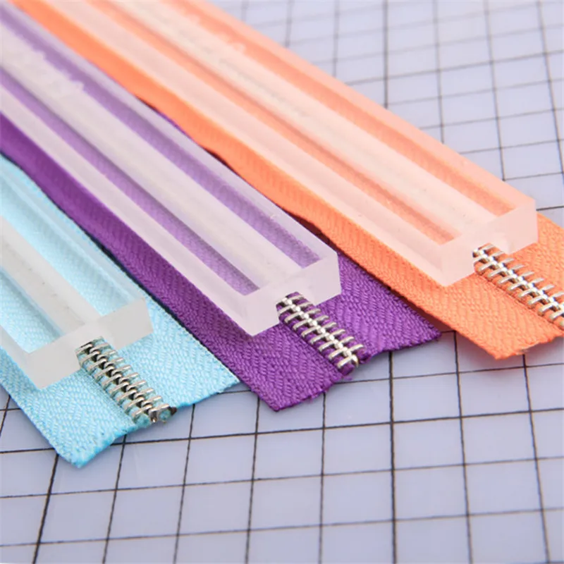 Acrylic Template Sewing Accessories Leather 3# 5# Acrylic Zipper Glue Leak Proof Sewing Ruler Installer Wallet Fix DIY Tool