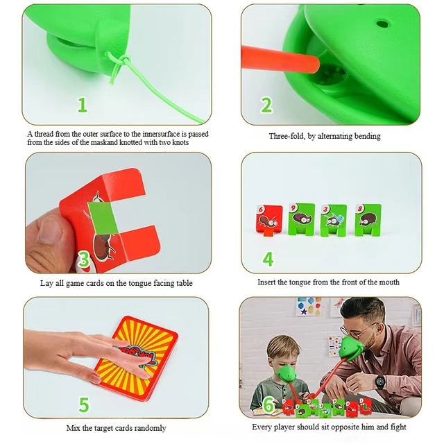 Child Mask Combat Game Frog Chameleon Tongue Spit Contest Crocodile Finger Bite Parent-Child Interactive Toy 6