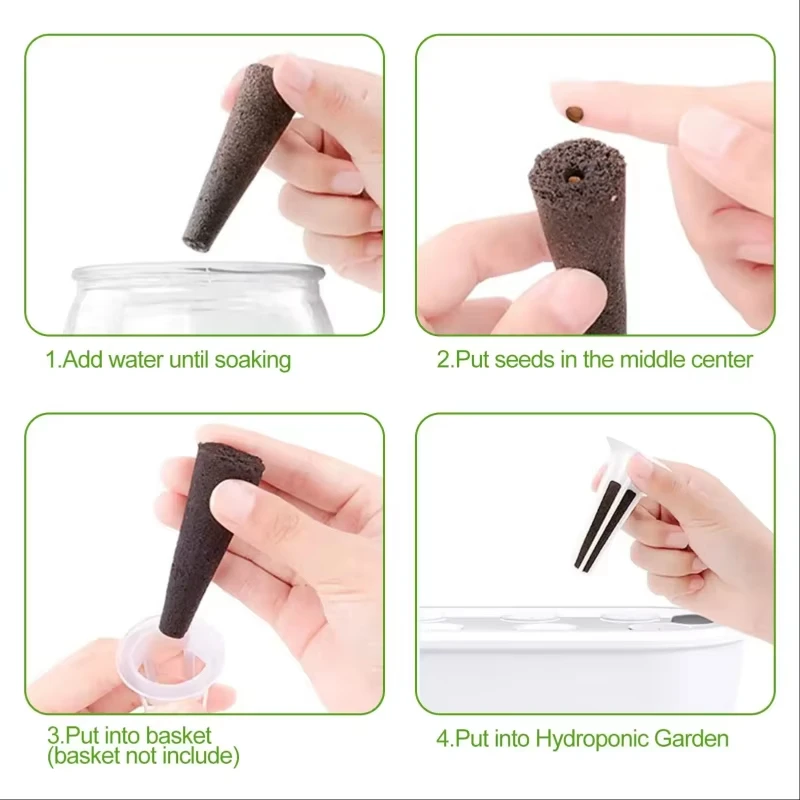 1-200Pcs Seed Grow Sponges Replacement Root Growth Seedling Starter Plugs Seed Starting Seed Pod Hydroponic Garden Planting