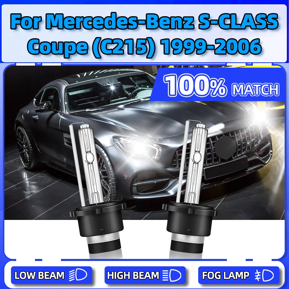 

35W Xenon Headlight Bulbs 6000K White Auto Xenon Front Lights For Mercedes-Benz S-CLASS Coupe (C215) 1999-2003 2004 2005 2006