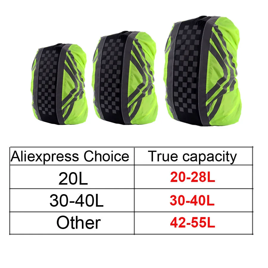 1Pcs Outdoor Waterproof Cover Backpack Cover Rain Cycling Hiking Backpack Vertical Reflective Dust Woman Men
