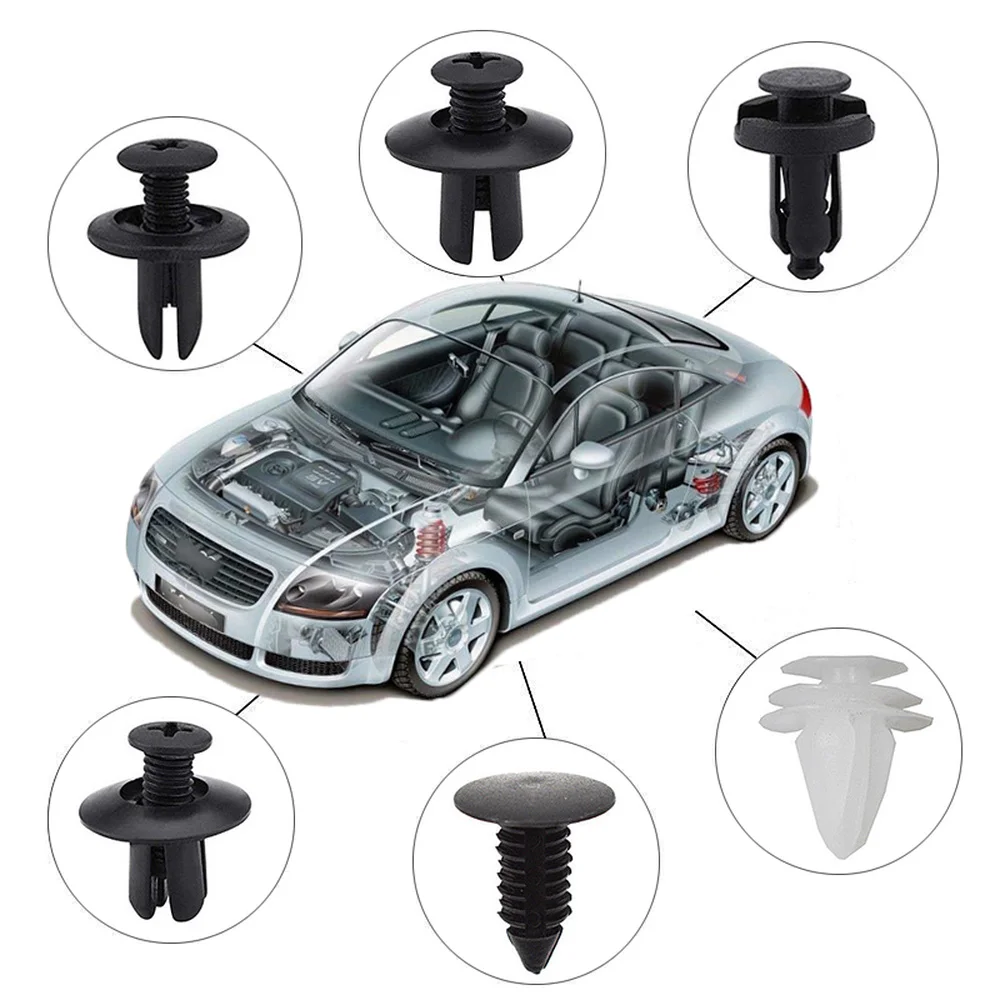 680pcs Car Plastic Fastener Clips Set with Box Mixed Auto Body